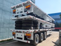 Semi-remorque à plateau plat CIMC 2 3 4 essieux 60 tonnes, remorque à plateau plat robuste pour le transport de marchandises en Amérique du Sud, Brésil, Pérou, Équateur