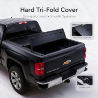 Couverture de benne manuelle en alliage d'aluminium pliable en trois parties de 6 pieds pour Ford F-150 Ranger Toyota Tundra Dodge Ram 1500 Nissan Navara NP300