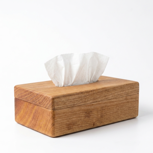 Premium Light Oak Wood Tissue Cover <b>Case</b> Dovetail Joint Rectangular Paper Organizer Tabletop Storage Box Holder Decor - Product Image 1