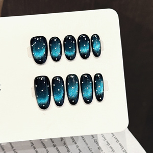 เล็บปลอมแบบกดติด 10 ชิ้น คุณภาพสูง ทำมือ สีชมพู ลายดอกไม้ อะคริลิค ปิดเต็มเล็บ สำหรับตกแต่งเล็บ - Product Image 1