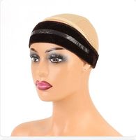 Bandeau de maintien de perruque en velours et silicone de luxe avec logo personnalisé, réglable et antidérapant, accessoire pour perruque
