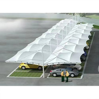 Vente directe étanche au vent membrane pvdf tente de stationnement de voiture structure tendue tente à membrane abri de voiture ombre de stationnement