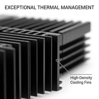 Boîtier d'amplificateur de puissance en aluminium 6063 sur mesure avec dissipateur thermique intégré, conception de refroidissement intégrée, boîtier audio professionnel usiné OEM