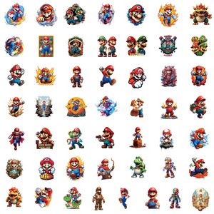 50 pièces <span class=keywords><strong>Mario</strong></span> Graffiti autocollants pour enfants fille mignon princesse étanche dessin animé bricolage autocollant ordinateur autocollants décoratifs - Product Image 3