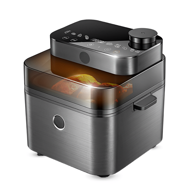 WiFi Intelligent Air Fryer for Juicy Crispy Healthy Food, Smart Air Fryer with Steam Mist, Top Visible Window, 8L XL Capacity