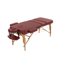 Cama de Terapia Plegable Portátil Profesional de Madera de 3 Secciones, Capacidad de 260 kg, Cuero PU, para Salón, Tatuajes, Masajes, con Reposacabezas y Reposabrazos