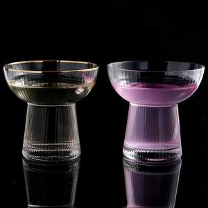 ステムレスマルガリータグラス エレガントな縦縞模様のカクテルグラス 高級手吹きガラス製品 - Product Image 6