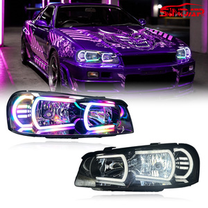 ไฟหน้า LED รุ่นใหม่สำหรับ Skyline 5th Gen R34 GTR ปี 1999-2007 ไฟหน้า 99-02 2003-2007 ENR34 BNR34 HR34 ER34 GT-T ผลิตภัณฑ์ Spe - Product Image 1