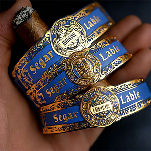 Bandes de cigarettes haut de gamme avec estampage à chaud et finition brillante, étiquette de cigare, emballage personnalisé de tube à cigare - Product Image 2