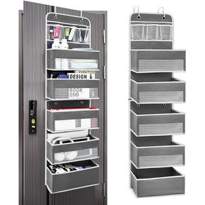 Over The Door Organizer 6 Shelves 10 Pockets Heavy Duty Mesh <b>Rack</b> For <b>Storage</b> Behind Doors On <b>Walls</b> - Product Image 1