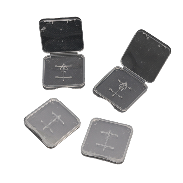 2-in-1 Classic Design Transparent Plastic Card Case Micro SD & TF Storage Box Standard Memory Pack Holder Square Shape