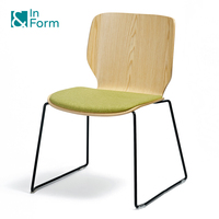 Mobilier scolaire empilable bibliothèque lecture contreplaqué élégant cadre en bois sans bras bureau salle de réunion réception visiteur côté chaise