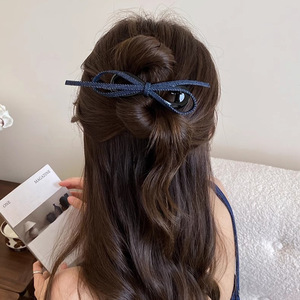 Accessoires pour cheveux de style français, design élégant et simple, nœud pour queue de cheval, pince banane - Product Image 4