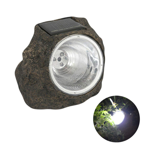 LED Spotlight Solar Powered Garden Light for Ground Walkway IP65 Waterproof Outdoor Lawn Stone Style ResinSolar Rock Spot Light