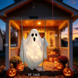 Lampes solaires d'Halloween TGTAAH en forme de fantôme, lumières blanches chaudes pour décoration de jardin et fête d'Halloween - Product Image 4