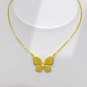 Collier papillon plaqué or argent 925, coquillage, zircon, luxe, pour femme, prix d'usine - Product Image 1