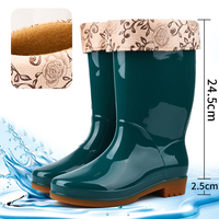 Bottes de pluie pour femmes KLH495, résistantes à l'usure, chaussures de pluie pour femmes, bottes de pluie en PVC et caoutchouc, tube moyen
