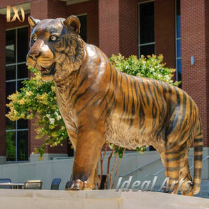 Custom Made decoração ao ar livre artesanato Metal Animal vida tamanho pantera escultura <span class=keywords><strong>Bronze</strong></span> Leopard estátua - Product Image 6