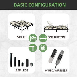 Tanhill Slat Giường Điều Chỉnh Điện Khung Gỗ Kim Loại <span class=keywords><strong>Slatted</strong></span> Giường Cơ Sở Nữ Hoàng - Product Image 5