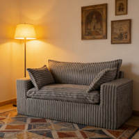 Canapé-lit convertible en forme de pouf, petit canapé rembourré avec un design moderne et luxueux pour hôtel et salon
