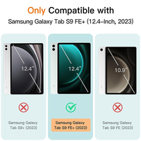Étui pour tablette Samsung Galaxy Tab S9 FE/S9 FE Plus 12,4 pouces, étui de protection pliable en trois parties avec fente pour stylet