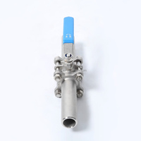 Vanne à boisseau sphérique filetée en 3 parties, durable, industrielle, en acier inoxydable 304, avec extrémité de soudure allongée, 1000WOG, PN16, PN64, poignée à verrouillage, vente directe