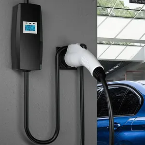 SAEJ1772 Nível 2 Carro Elétrico Carga Cabo EV Estação De Carregamento 7.2kw TIPO 1 Ev Carregador AutoOutdoor Botão Cartão Terra