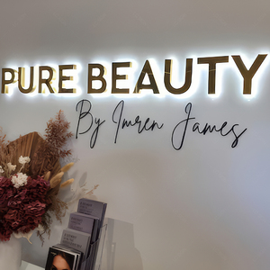 LC dấu hiệu mới đến chải vàng Backlit dấu hiệu tùy chỉnh dẫn đăng ký cho tường biểu tượng dấu hiệu kinh doanh - Product Image 2