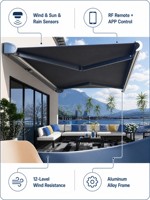 Vente directe usine : Auvent motorisé de luxe avec télécommande pour protection solaire automatique, idéal pour balcon et auvent anti-pluie, structure en aluminium