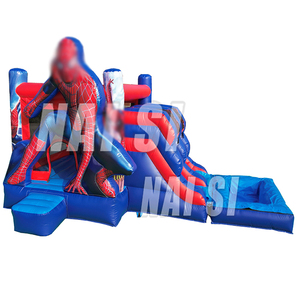 Commercio all'ingrosso in PVC castello gonfiabile Combo per bambini feste di ragno personaggio gonfiabile scivolo e maglioni con Banner per i ragazzi - Product Image 6