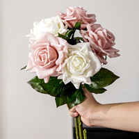 Fleurs artificielles en soie de rose de mai, effet toucher réel, hydratantes, pour salon, table à manger, hôtel, événements commerciaux