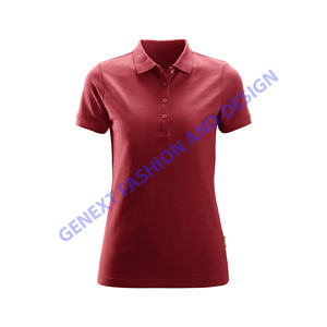 เสื้อกีฬาแขนสั้นสำหรับผู้หญิงผ้าคอโปโลเสื้อกอล์ฟผ้าคอตตอนระบายอากาศได้ดี - Product Image 1