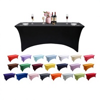Nappe carrée extensible en polyester imprimé, épaisse, noire, 1,2 m/1,8 m, pour hôtels, restaurants, mariages
