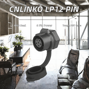 สำหรับ LP12 ซีรีส์ตัวผู้ตัวเมีย IP68 กันน้ำ 6P คอนแทคทองแดงผสม ขั้วต่อไฟฟ้าอุตสาหกรรมแบบวงกลม 5A 125V - Product Image 2