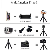 Trépied portable multifonctionnel en éponge, bâton de selfie BT pour téléphone portable, support de téléphone réglable pour téléphone portable, noir