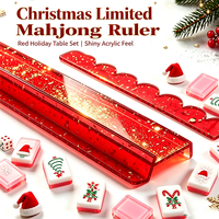 Règle de poussée en U de 20 pouces pour Mahjong, en acrylique transparent avec feuille d'or, poussoir de tuiles de Mahjong, accessoire de table de Mahjong