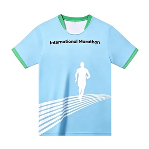 เสื้อยืดวิ่งมาราธอนพิมพ์ลายโลโก้ตามสั่งราคาถูก เสื้อยืดโฆษณาพิมพ์ลาย 3 มิติ เสื้อยืดโพลีเอสเตอร์เปล่าสำหรับงานซับลิเมชั่น - Product Image 1