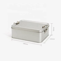 Boîte à gâteau carrée en fer blanc de qualité alimentaire 120*120*95mm, méthode de fermeture à clipser, conteneur en fer blanc avec couvercle