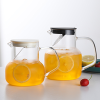 Design moderne 700ml/1000ml pichet en verre transparent couvercle filtrant en plastique haute résistance à la chaleur infuseur boissons chaudes et froides cafetière