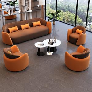 Sofá de Oficina de Cuero con Esponja de Alta Densidad, Muebles Cómodos para Sala de Estar - Product Image 1