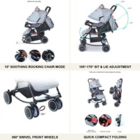 Poussette compacte en gros avec poignée réversible, pliable dans les deux sens, chaise berçante portable pour nouveau-né, nourrisson et tout-petit