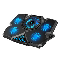 Meilleur vendeur Support de refroidissement pour jeux vidéo RGB à hauteur réglable 5 ventilateurs Écran LED Ventilateur de refroidissement puissant pour ordinateur portable avec support pour téléphone portable