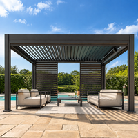 Pergola bioclimatique motorisée en aluminium de luxe, design imperméable, éclairage LED, couleurs personnalisables, respectueuse de l'environnement