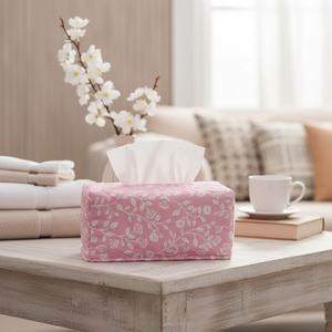 Patterned Quilted Pink <b>Tissue</b> Cover for Each <b>Tissue</b> Box - Product Image 3