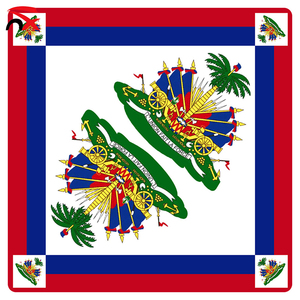 Produits pour les fans de football haïtiens 2026, écharpe en coton <span class=keywords><strong>100</strong></span>% avec drapeau haïtien, bandanas, drapeaux nationaux personnalisés, foulard - Product Image 1