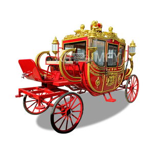 Carruaje de Caballos Navideño Real para Exteriores con Luces LED, Carruajes de Caballos de Tamaño Real para Bodas - Transporte Especial - Product Image 1