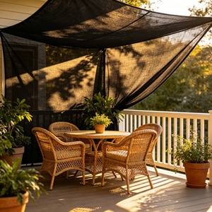 Black HDPE Woven <strong>Sun</strong> <strong>Shade</strong> Net, Heavy Duty Anti-Aging Insulation Sunscreen Mesh Cover for Household Courtyard Patio Garden - Product Image 3