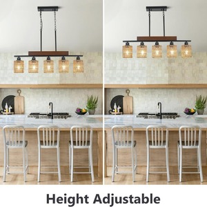 Ventes exclusives transfrontalières : Lustre en fer et rotin noir tressé à la main, forme de branche, avec abat-jour en osier et <span class=keywords><strong>LED</strong></span>, adapté au montage au plafond - Product Image 3