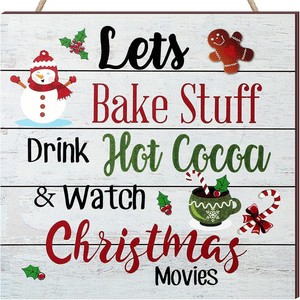 Décoration murale de Noël transfrontalière avec logo bonhomme de neige, décoration d'arbre de Noël en bois, panneau en bois, fête du café - Product Image 5