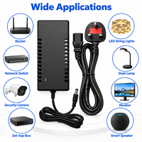Adaptateur de bureau certifié CE haute efficacité 12V 4A avec prise UK AC 100-240V pour commutateur réseau